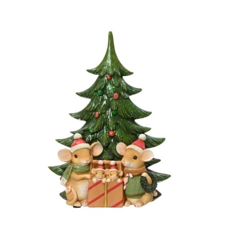 ALBERO CON FAMIGLIA TOPOLINI H.33.5